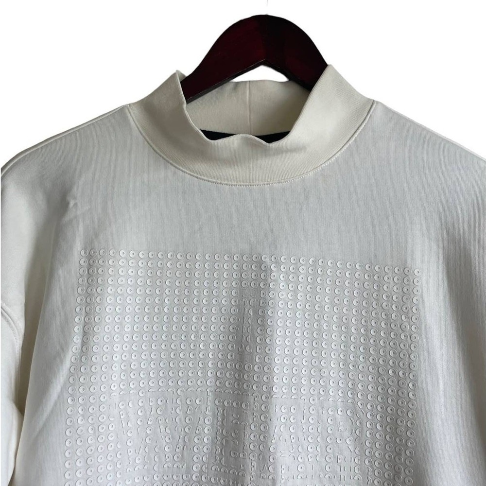 Noisy May Cream‎ Textured Mock Neck Sweatshirt XS Side Zip Minimalist Scandi Top - Picture 3 of 11